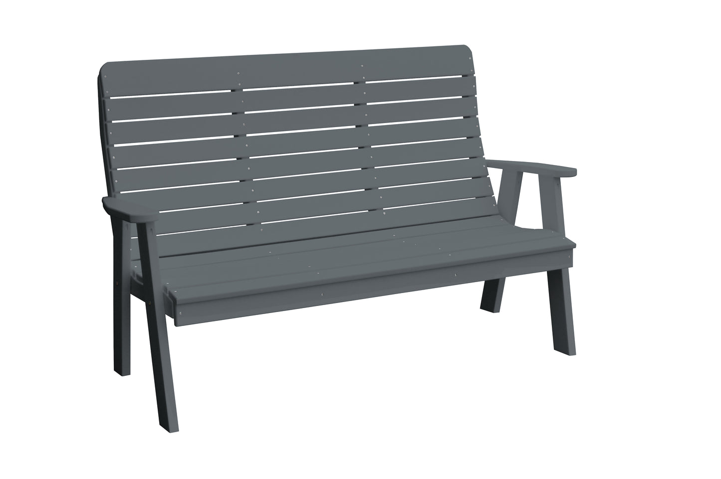 Bryton Park Poly Furniture Recycled Plastic 5' Poly Winston Garden Bench - LEAD TIME TO SHIP 10 BUSINESS DAYS