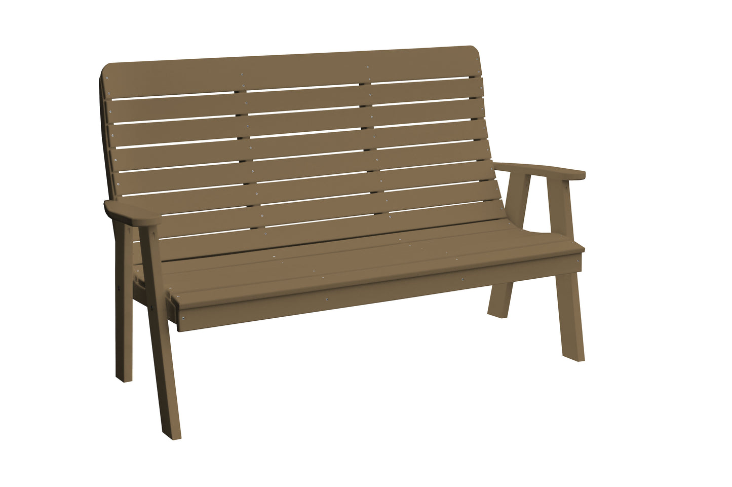 Bryton Park Poly Furniture Recycled Plastic 5' Poly Winston Garden Bench - LEAD TIME TO SHIP 10 BUSINESS DAYS
