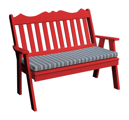 A&L Furniture Company Recycled Plastic 4' Royal English Garden Bench - LEAD TIME TO SHIP 10 BUSINESS DAYS