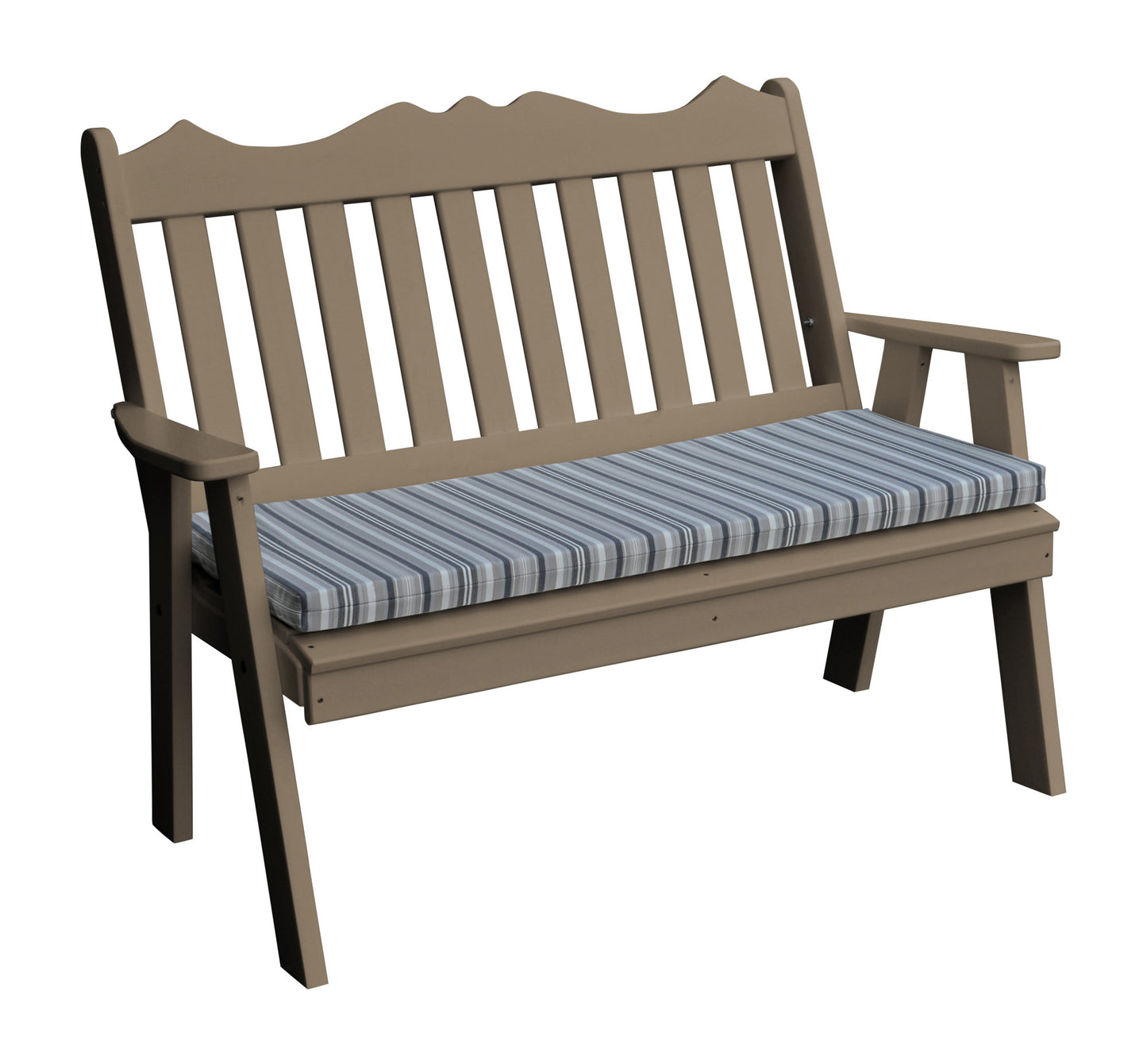 Bryton Park Poly Furniture Recycled Plastic 4' Royal English Garden Bench - LEAD TIME TO SHIP 10 BUSINESS DAYS