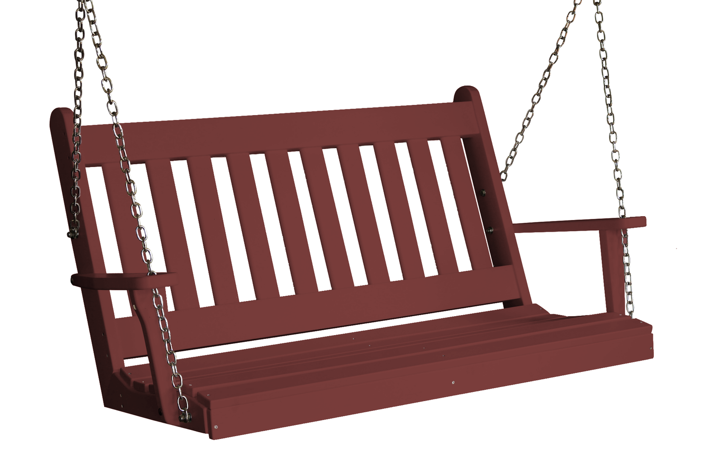 Bryton Park Poly Furniture Traditional English Recycled Plastic 5ft Porch Swing - LEAD TIME TO SHIP 10 BUSINESS DAYS