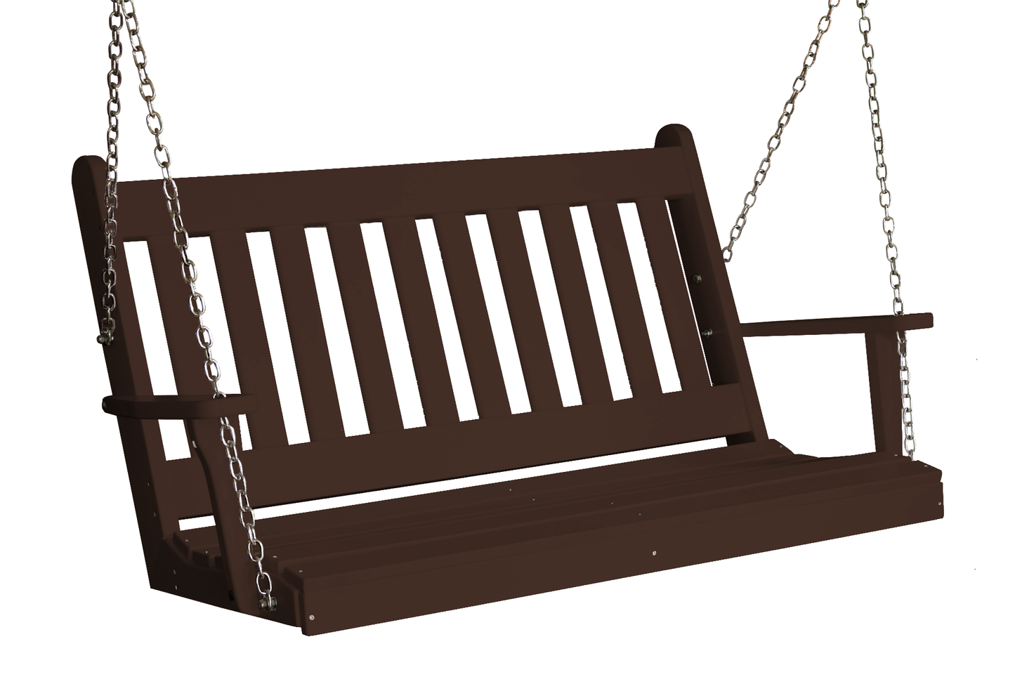 Bryton Park Poly Furniture Traditional English Recycled Plastic 5ft Porch Swing - LEAD TIME TO SHIP 10 BUSINESS DAYS