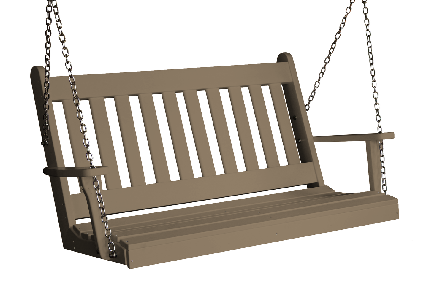 Bryton Park Poly Furniture Traditional English Recycled Plastic 5ft Porch Swing - LEAD TIME TO SHIP 10 BUSINESS DAYS