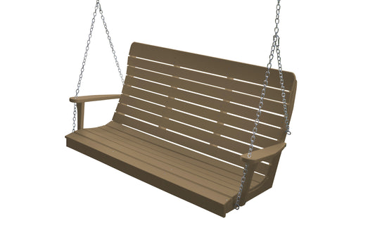 A&L Furniture Recycled Plastic 5' High Back Winston Porch Swing - LEAD TIME TO SHIP 10 BUSINESS DAYS