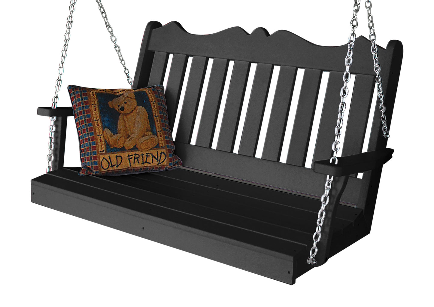 Bryton Park Poly Furniture  Royal English Recycled Plastic 4ft Porch Swing - LEAD TIME TO SHIP 10 BUSINESS DAYS