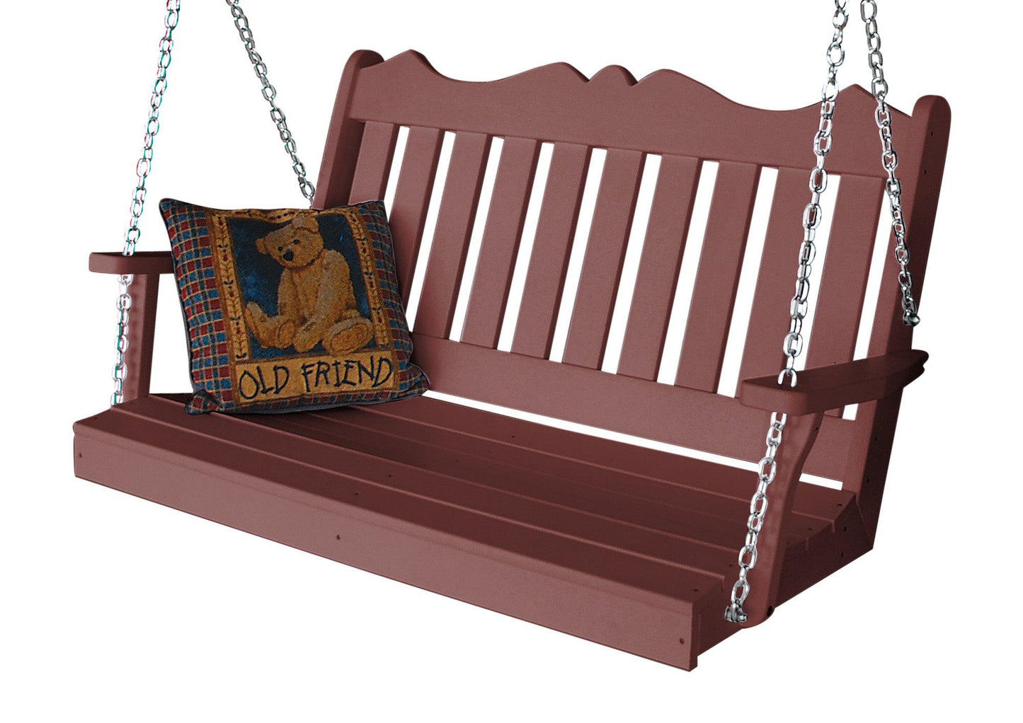 Bryton Park Poly Furniture  Royal English Recycled Plastic 4ft Porch Swing - LEAD TIME TO SHIP 10 BUSINESS DAYS