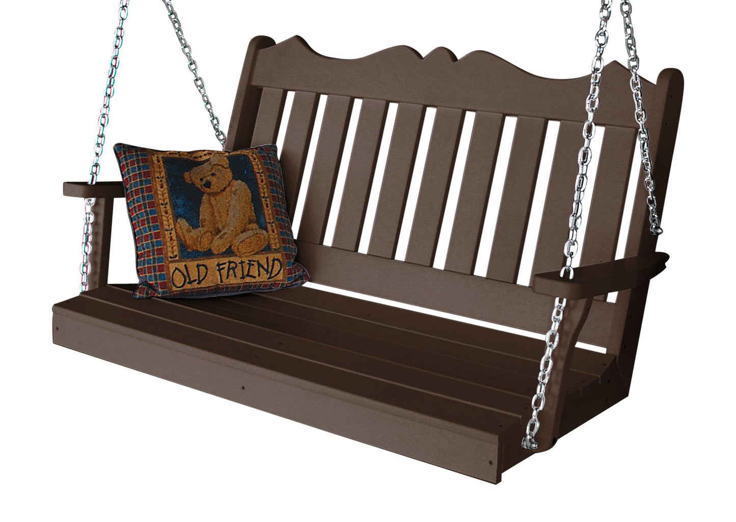 Bryton Park Poly Furniture  Royal English Recycled Plastic 4ft Porch Swing - LEAD TIME TO SHIP 10 BUSINESS DAYS
