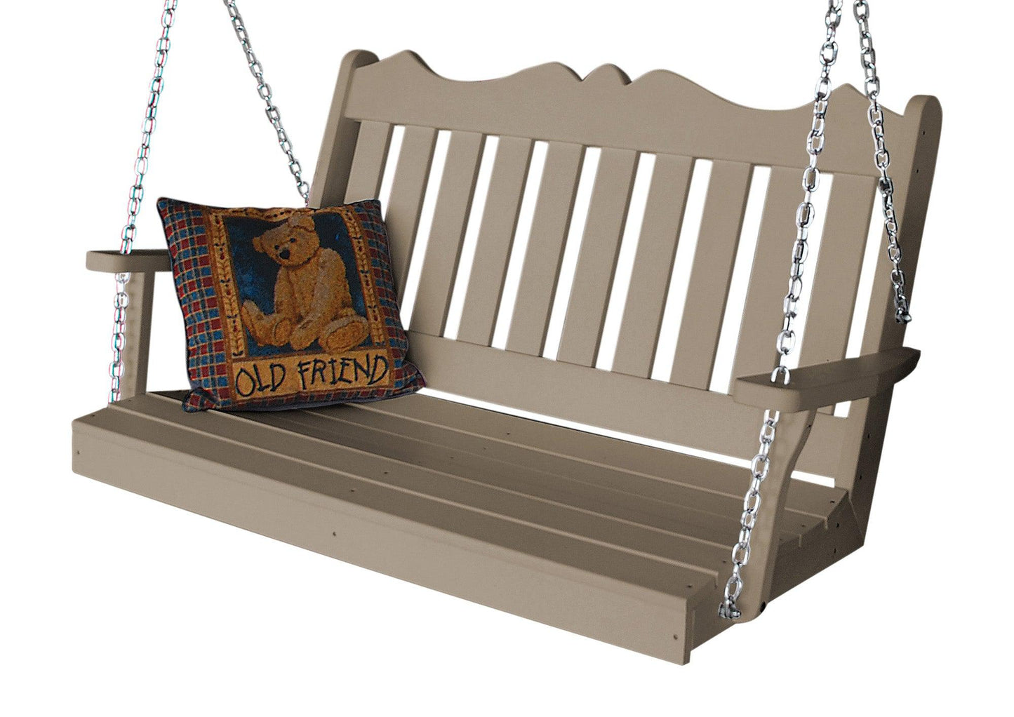 Bryton Park Poly Furniture  Royal English Recycled Plastic 4ft Porch Swing - LEAD TIME TO SHIP 10 BUSINESS DAYS