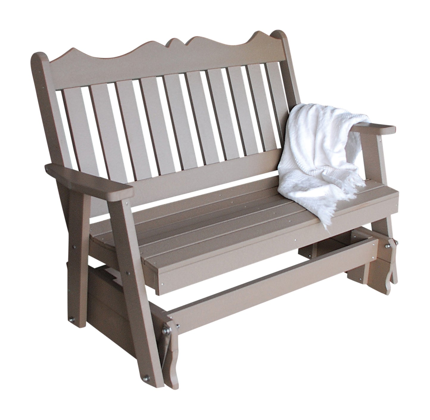 Bryton Park Poly Furniture Royal English Recycled Plastic 4ft Glider Chair - LEAD TIME TO SHIP 10 BUSINESS DAYS