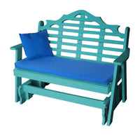 marlboro recycled plastic 4ft glider chair aruba blue with pillow and cushion