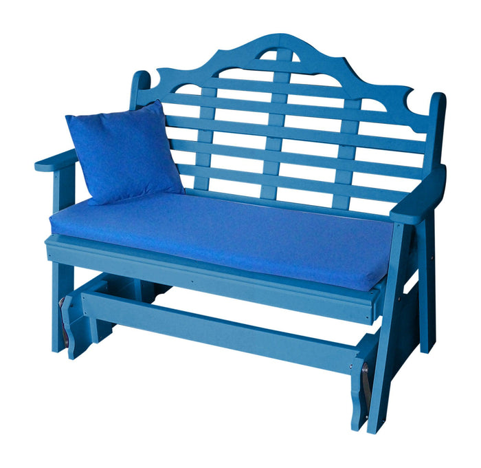 marlboro recycled plastic 4ft glider chair blue with pillow and cushion