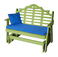 marlboro recycled plastic 4ft glider chair tropical lime with pillow and cushion