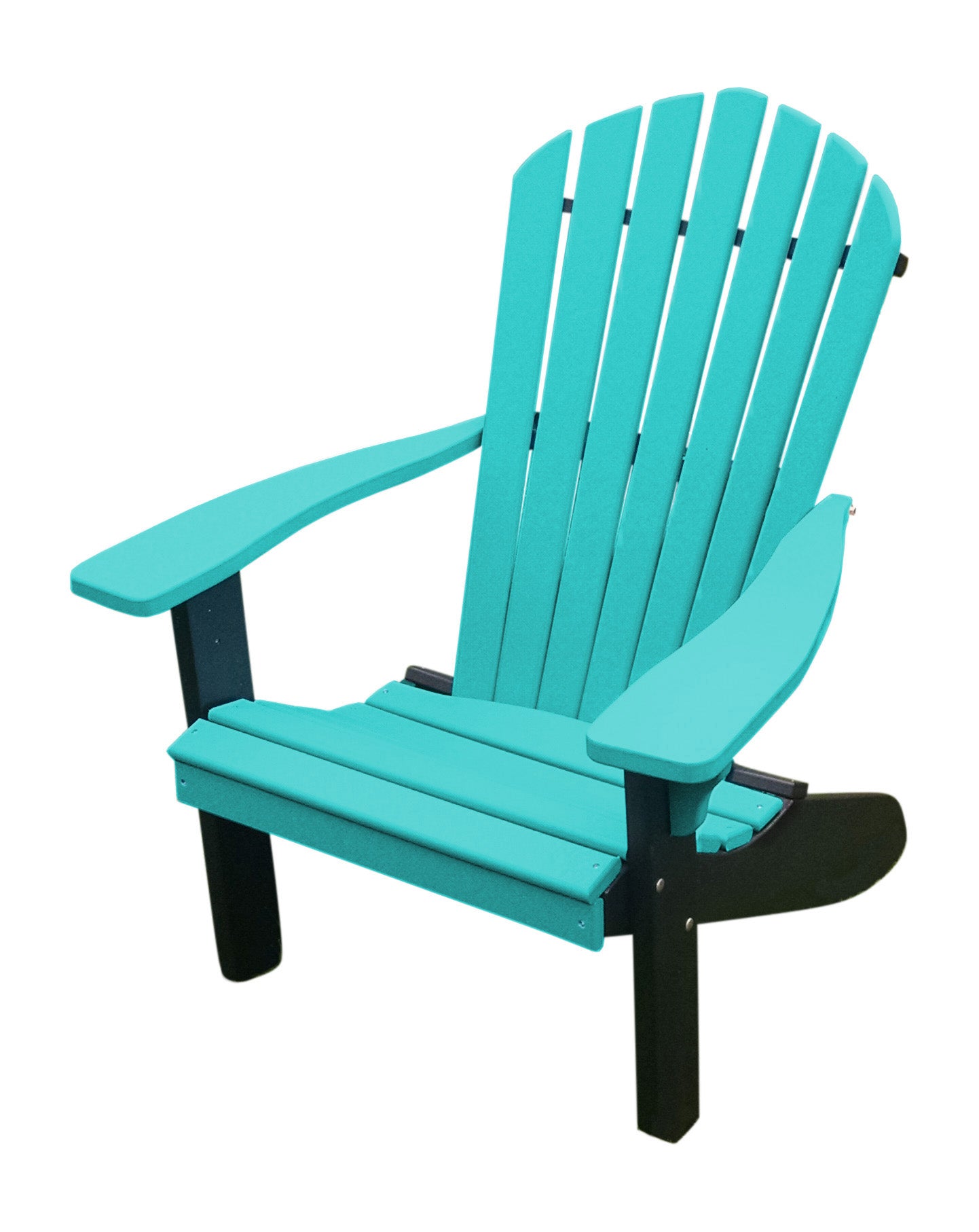 A&L Furniture Co. Amish Made Poly Fanback Adirondack Chair w/Black Frame - LEAD TIME TO SHIP 10 BUSINESS DAYS