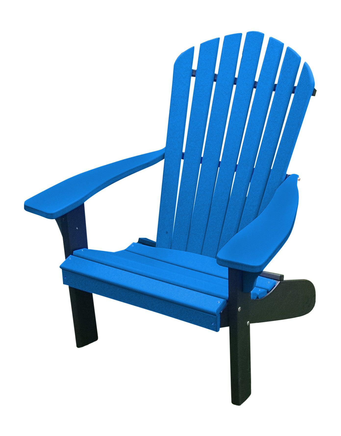 A&L Furniture Co. Amish Made Poly Fanback Adirondack Chair w/Black Frame - LEAD TIME TO SHIP 10 BUSINESS DAYS