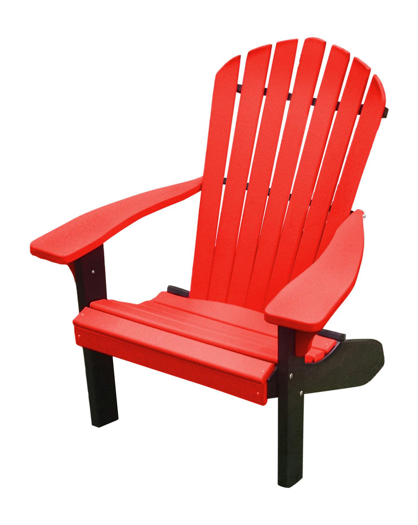 A&L Furniture Co. Amish Made Poly Fanback Adirondack Chair w/Black Frame - LEAD TIME TO SHIP 10 BUSINESS DAYS