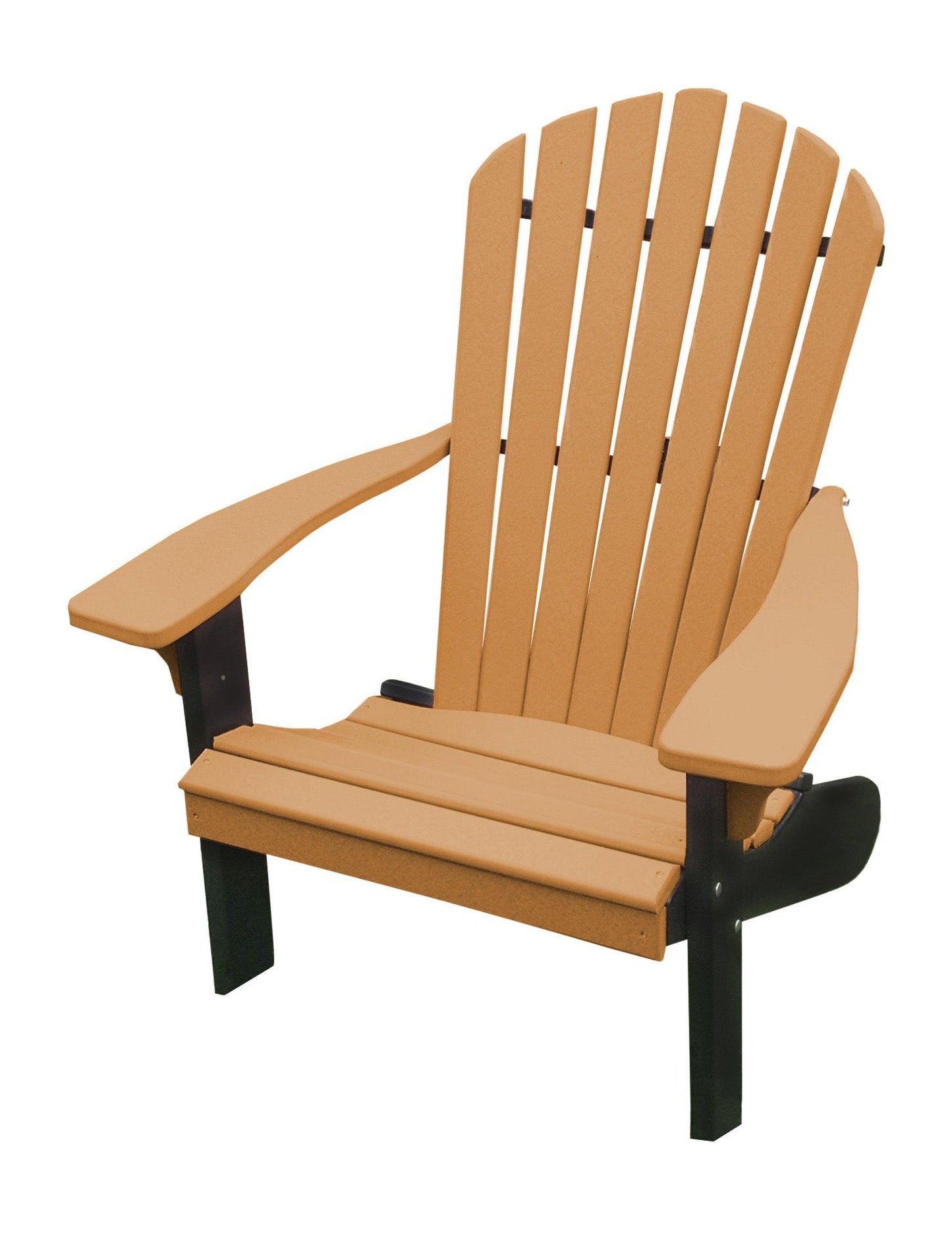 A&L Furniture Co. Amish Made Poly Fanback Adirondack Chair w/Black Frame - LEAD TIME TO SHIP 10 BUSINESS DAYS