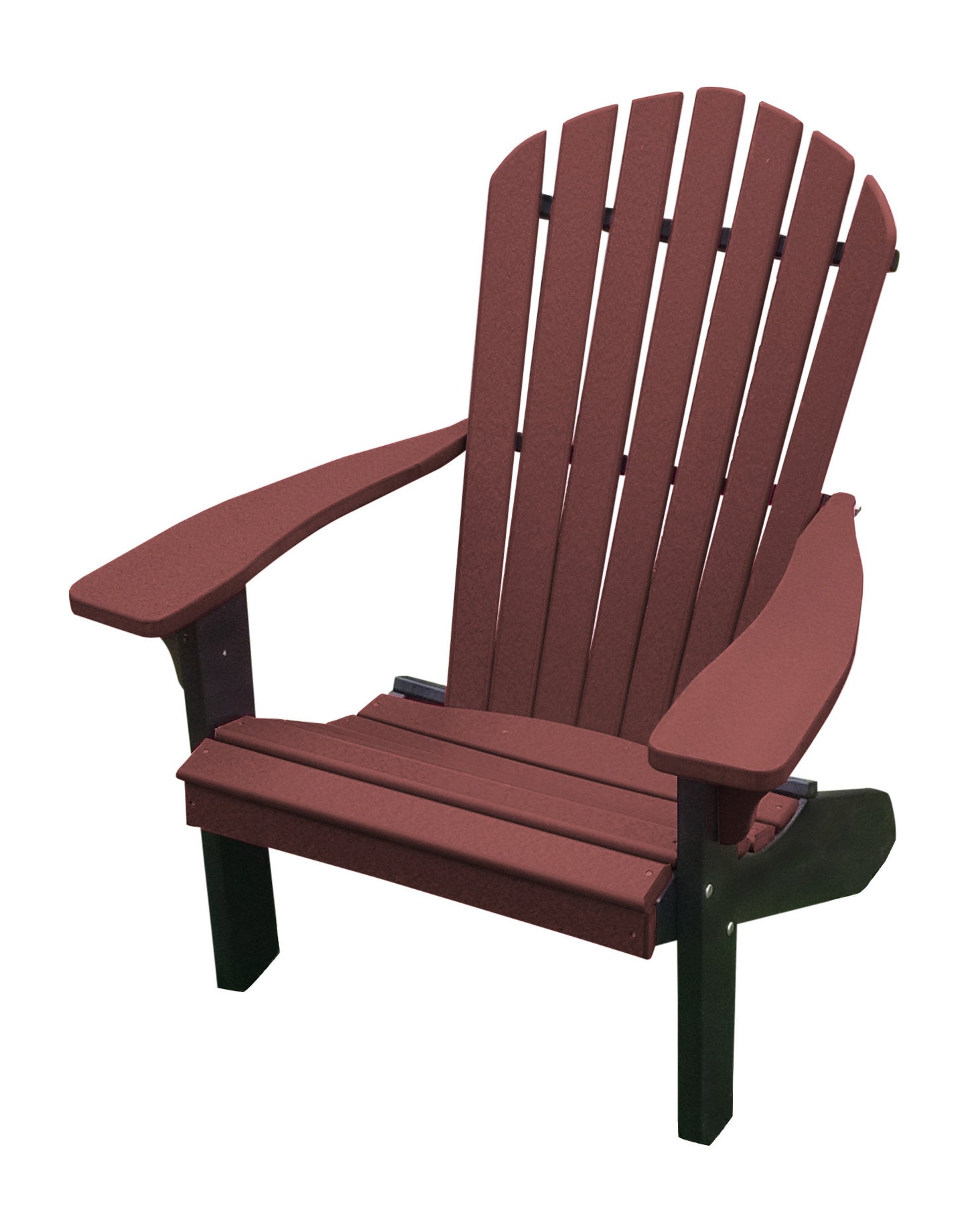 A&L Furniture Co. Amish Made Poly Fanback Adirondack Chair w/Black Frame - LEAD TIME TO SHIP 10 BUSINESS DAYS