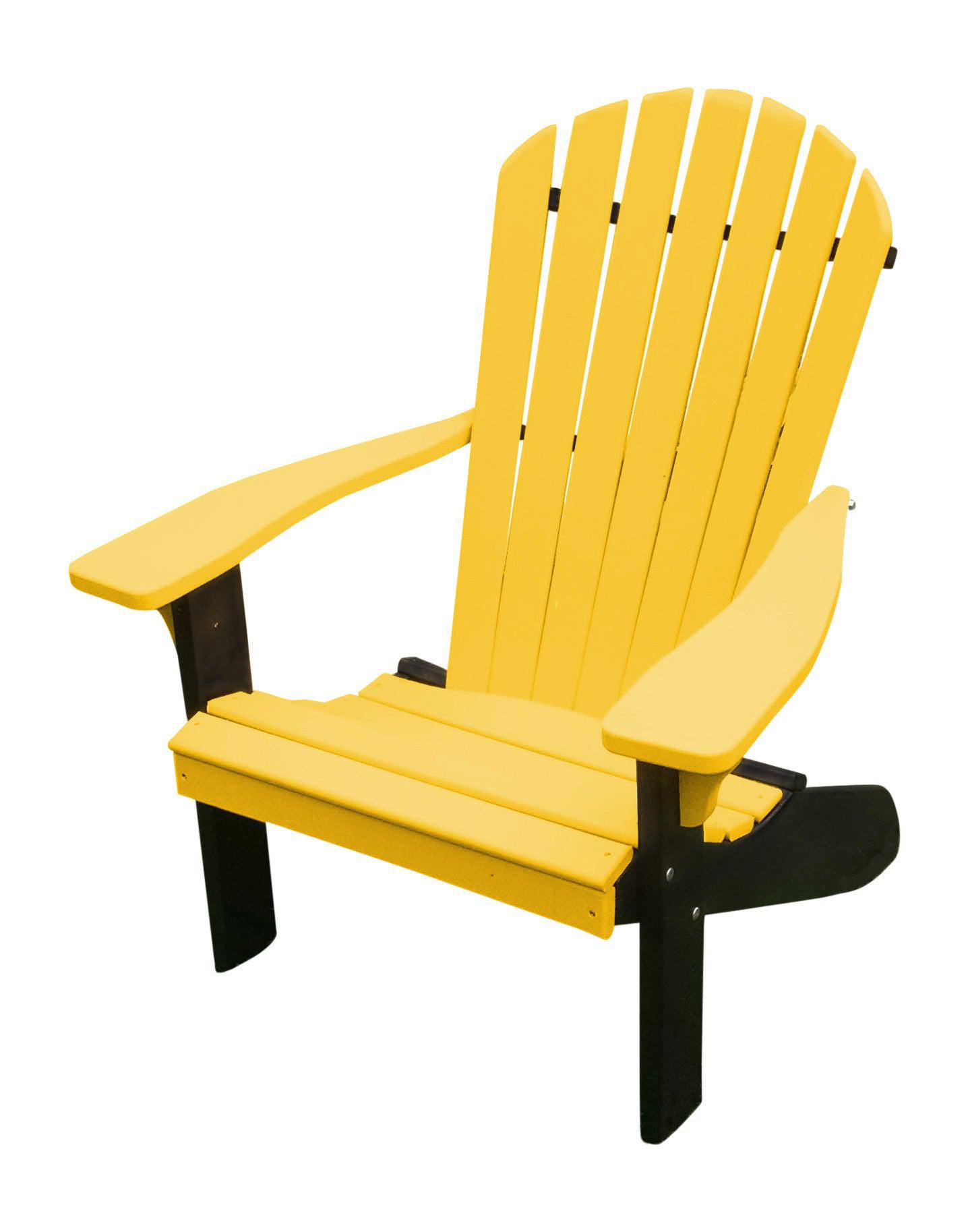 A&L Furniture Co. Amish Made Poly Fanback Adirondack Chair w/Black Frame - LEAD TIME TO SHIP 10 BUSINESS DAYS