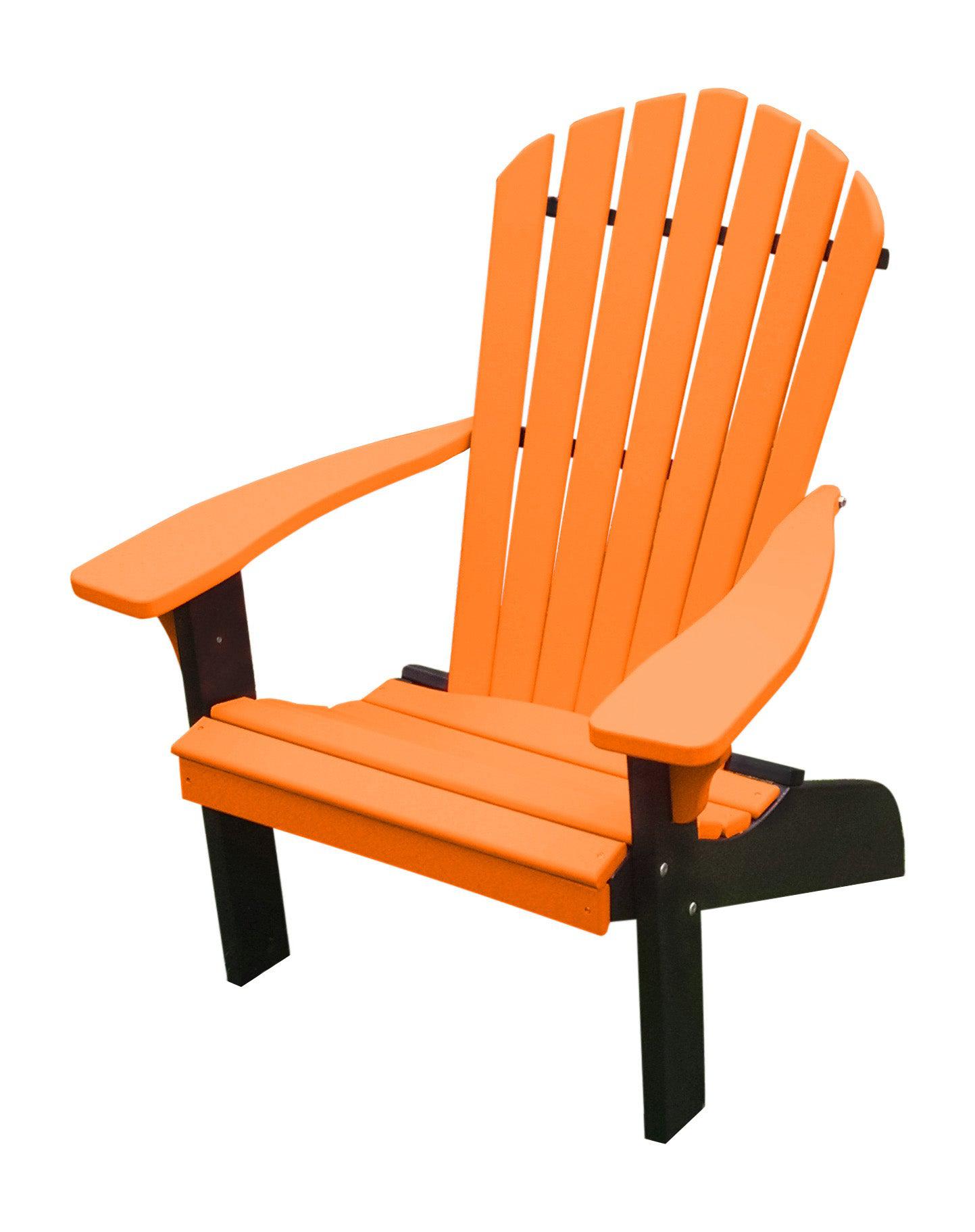 A&L Furniture Co. Amish Made Poly Fanback Adirondack Chair w/Black Frame - LEAD TIME TO SHIP 10 BUSINESS DAYS