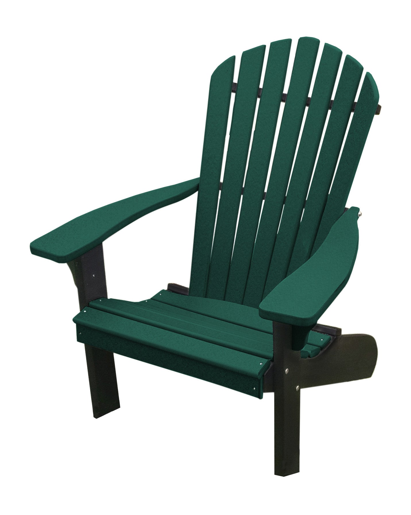 A&L Furniture Co. Amish Made Poly Fanback Adirondack Chair w/Black Frame - LEAD TIME TO SHIP 10 BUSINESS DAYS