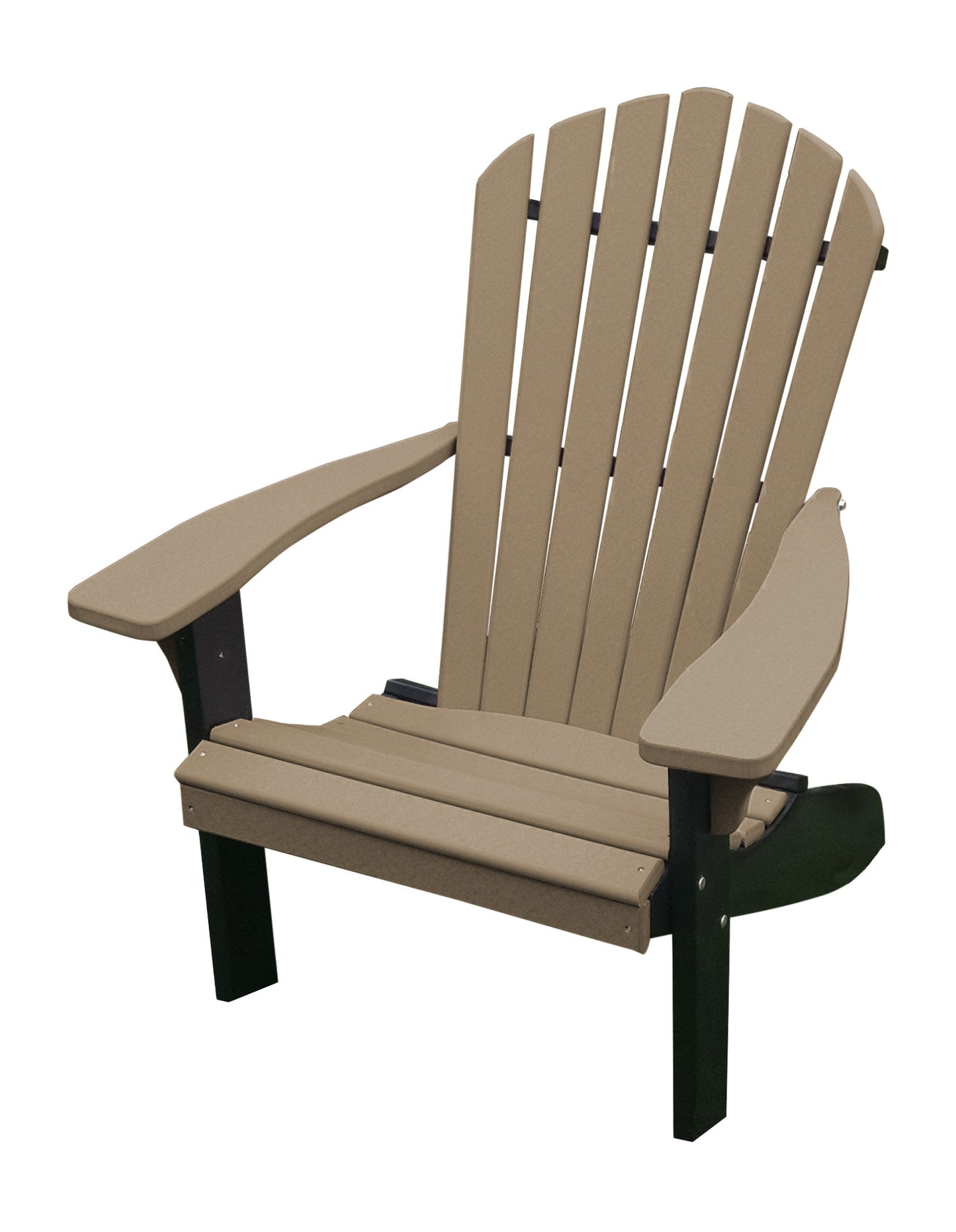 A&L Furniture Co. Amish Made Poly Fanback Adirondack Chair w/Black Frame - LEAD TIME TO SHIP 10 BUSINESS DAYS