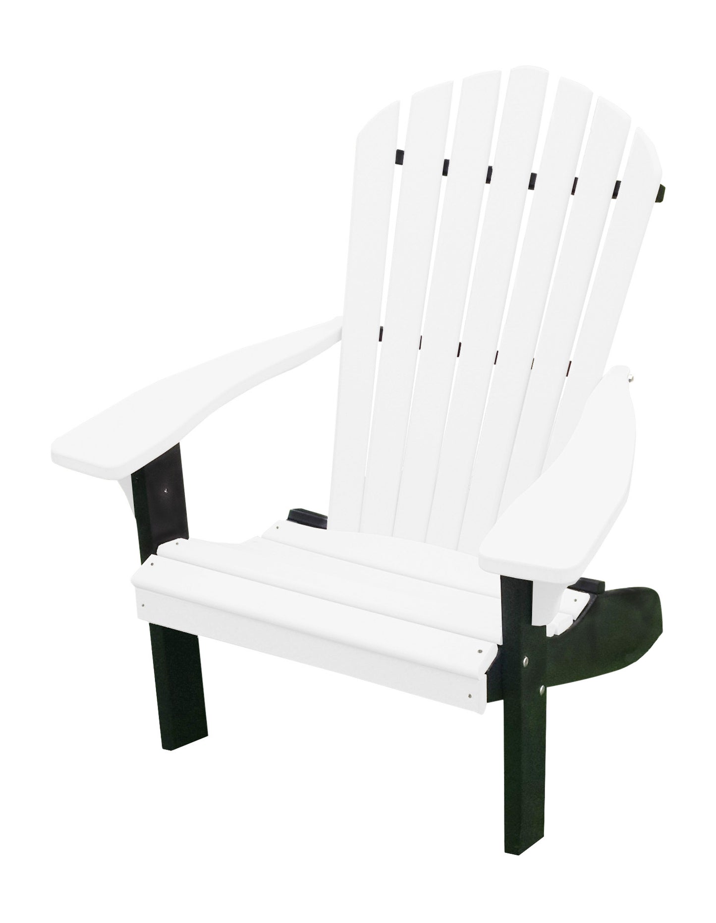 A&L Furniture Co. Amish Made Poly Fanback Adirondack Chair w/Black Frame - LEAD TIME TO SHIP 10 BUSINESS DAYS