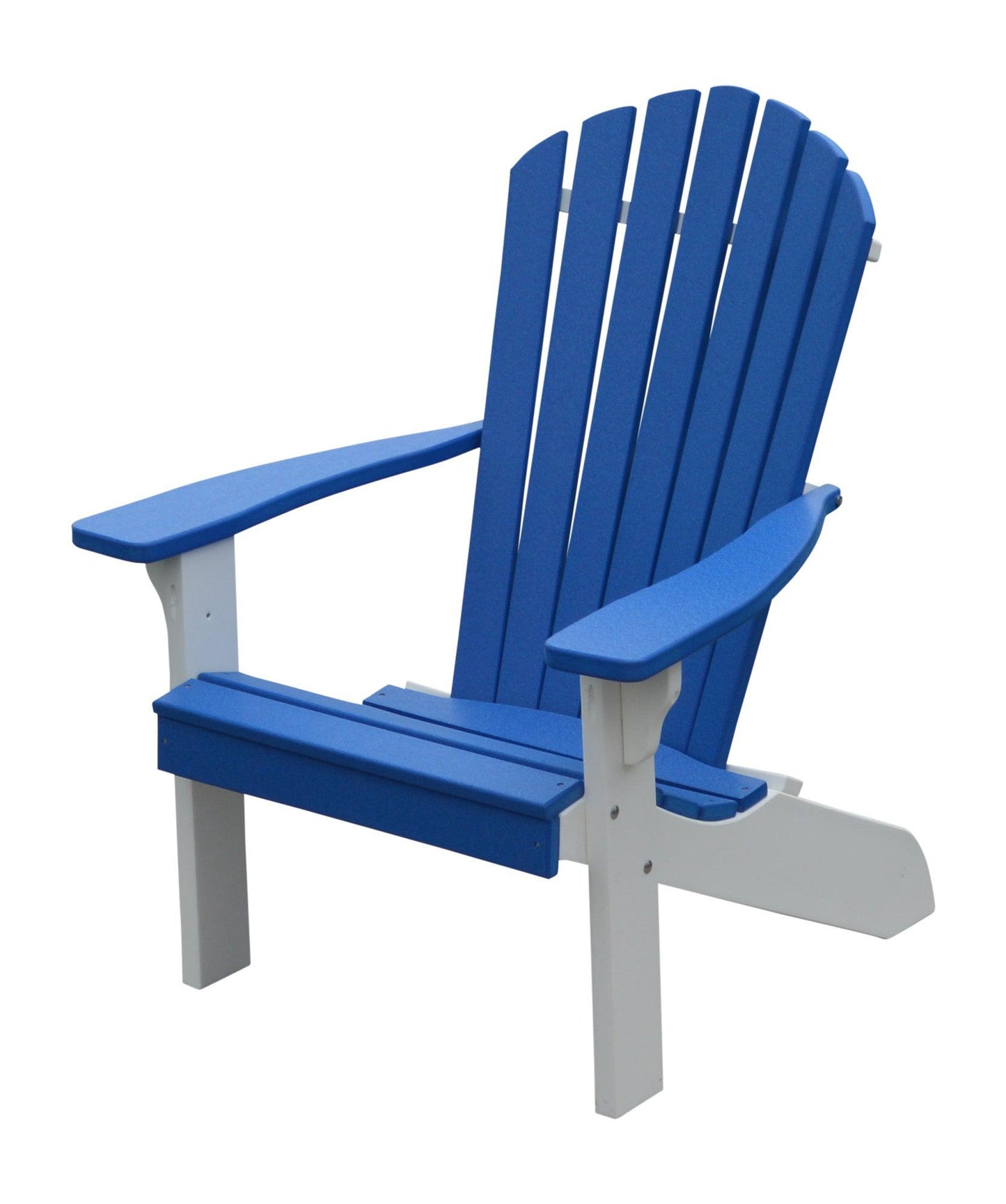 A&L Furniture Co. Amish Made Poly Fanback Adirondack Chair w/White Frame - LEAD TIME TO SHIP 10 BUSINESS DAYS