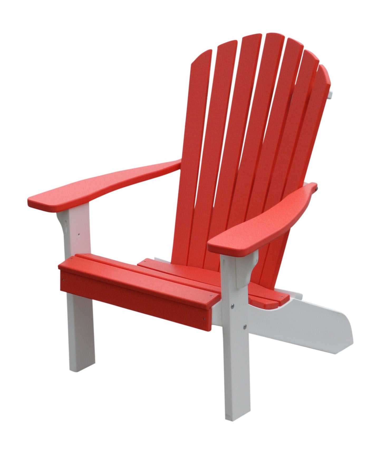 A&L Furniture Co. Amish Made Poly Fanback Adirondack Chair w/White Frame - LEAD TIME TO SHIP 10 BUSINESS DAYS