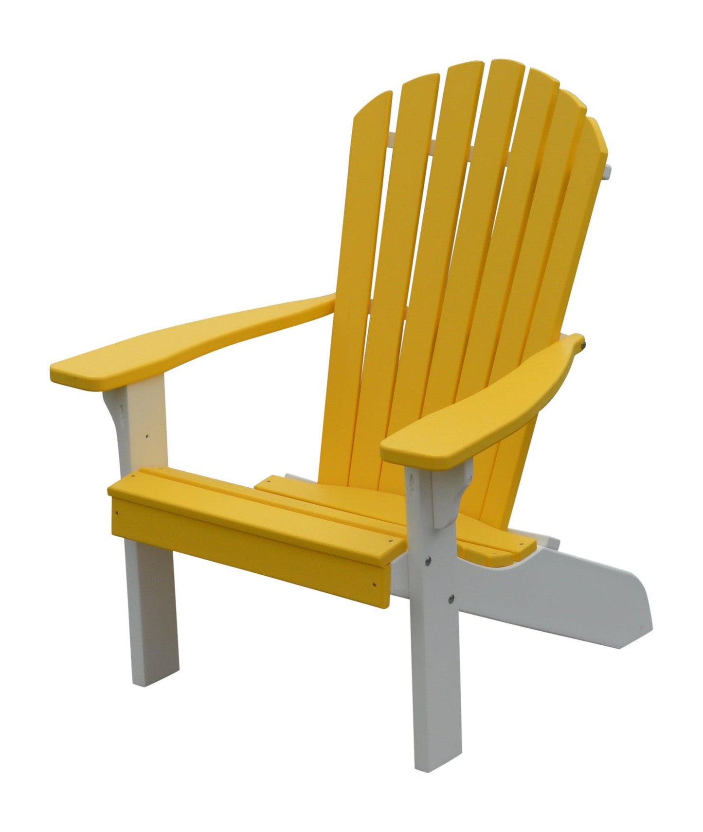 A&L Furniture Co. Amish Made Poly Fanback Adirondack Chair w/White Frame - LEAD TIME TO SHIP 10 BUSINESS DAYS