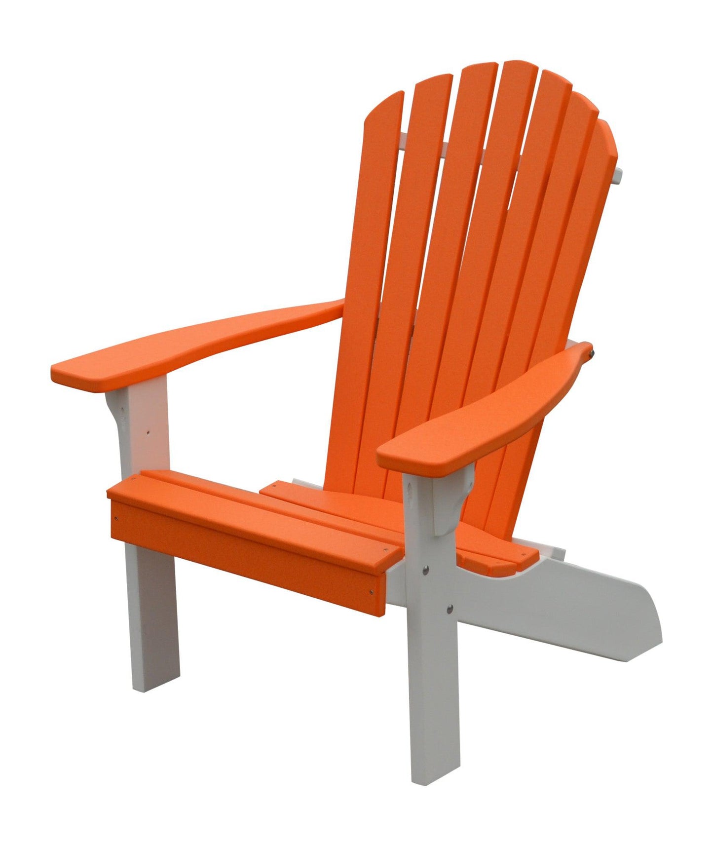 A&L Furniture Co. Amish Made Poly Fanback Adirondack Chair w/White Frame - LEAD TIME TO SHIP 10 BUSINESS DAYS