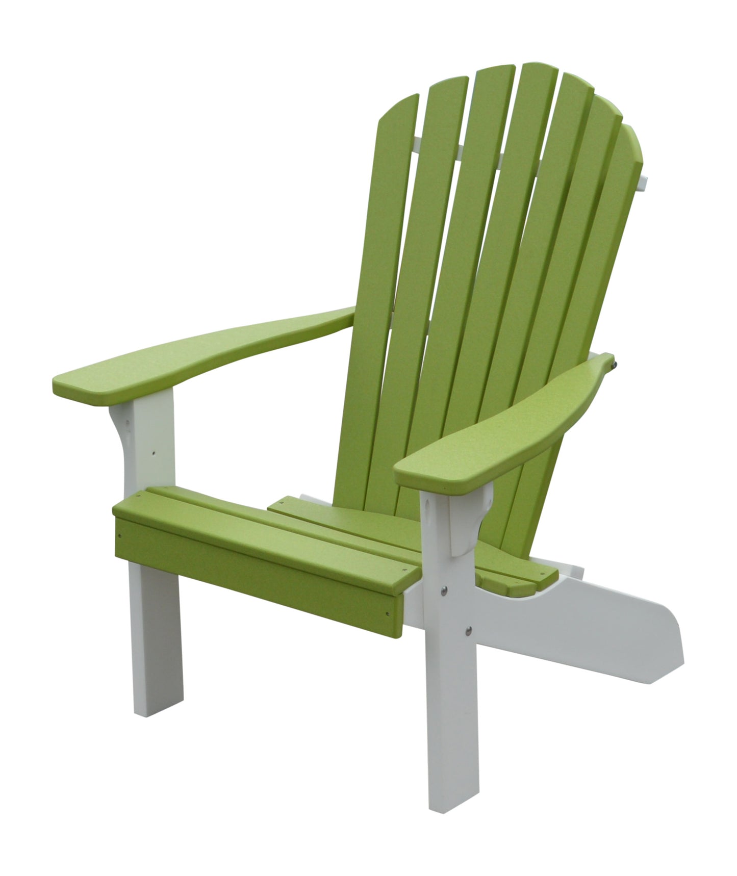 A&L Furniture Co. Amish Made Poly Fanback Adirondack Chair w/White Frame - LEAD TIME TO SHIP 10 BUSINESS DAYS