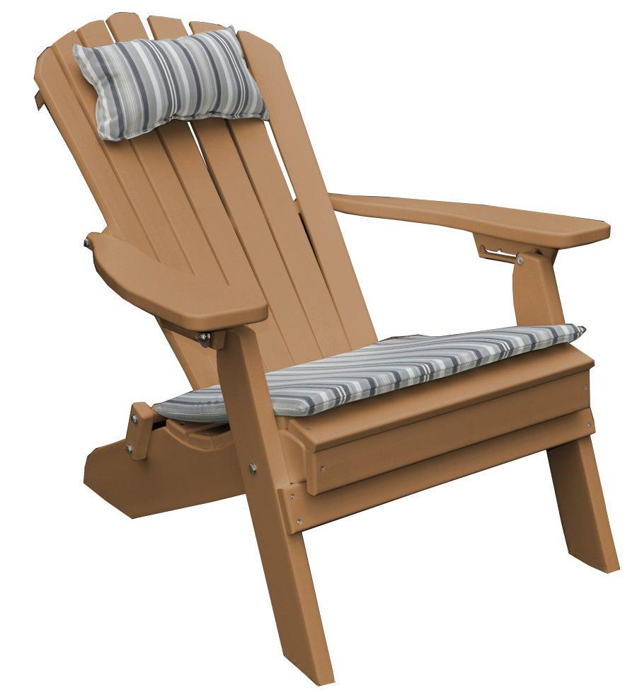 Bryton Park Poly Furniture Recycled Plastic Folding And Reclining Fanback Adirondack Chair - LEAD TIME TO SHIP 10 BUSINESS DAYS