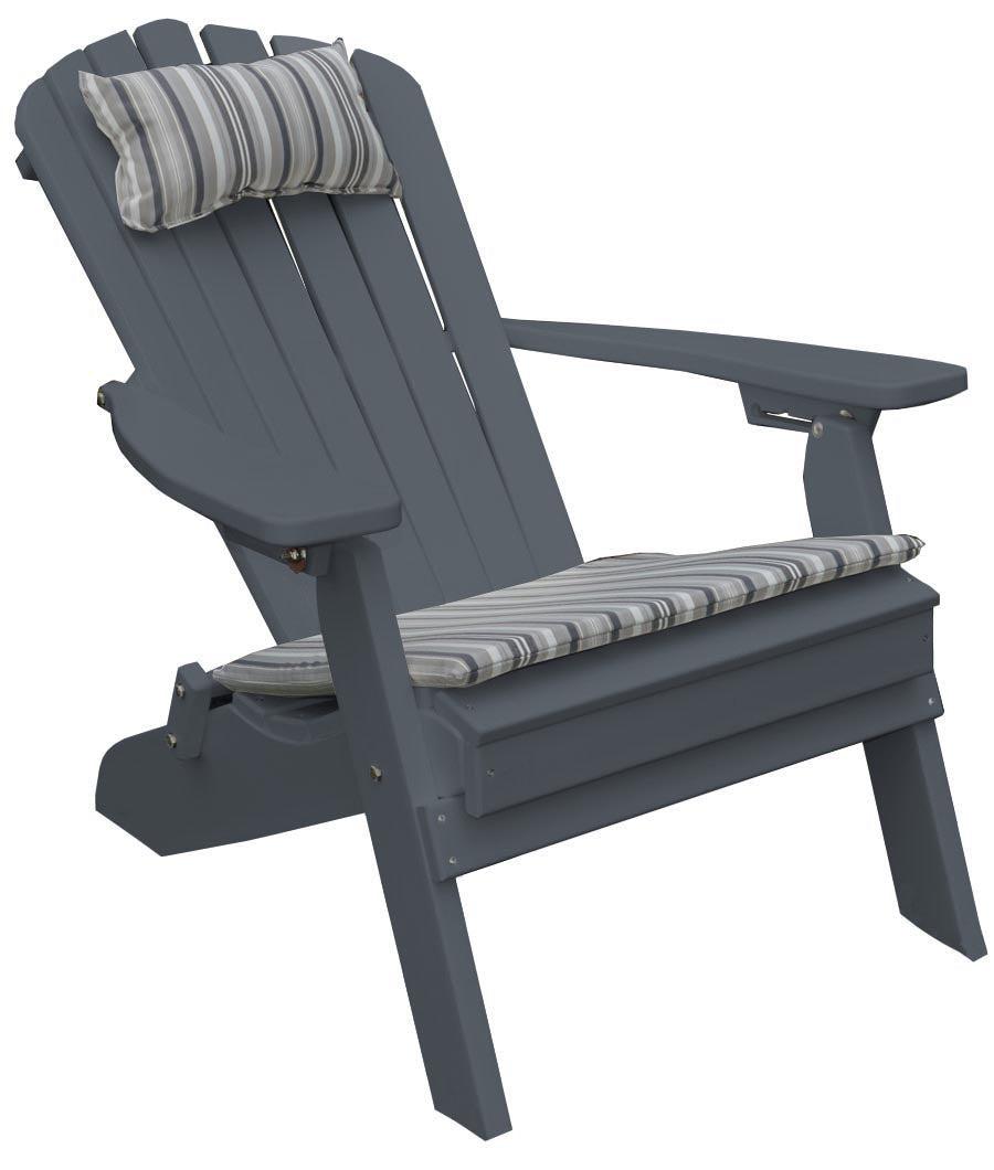 Bryton Park Poly Furniture Recycled Plastic Folding And Reclining Fanback Adirondack Chair - LEAD TIME TO SHIP 10 BUSINESS DAYS