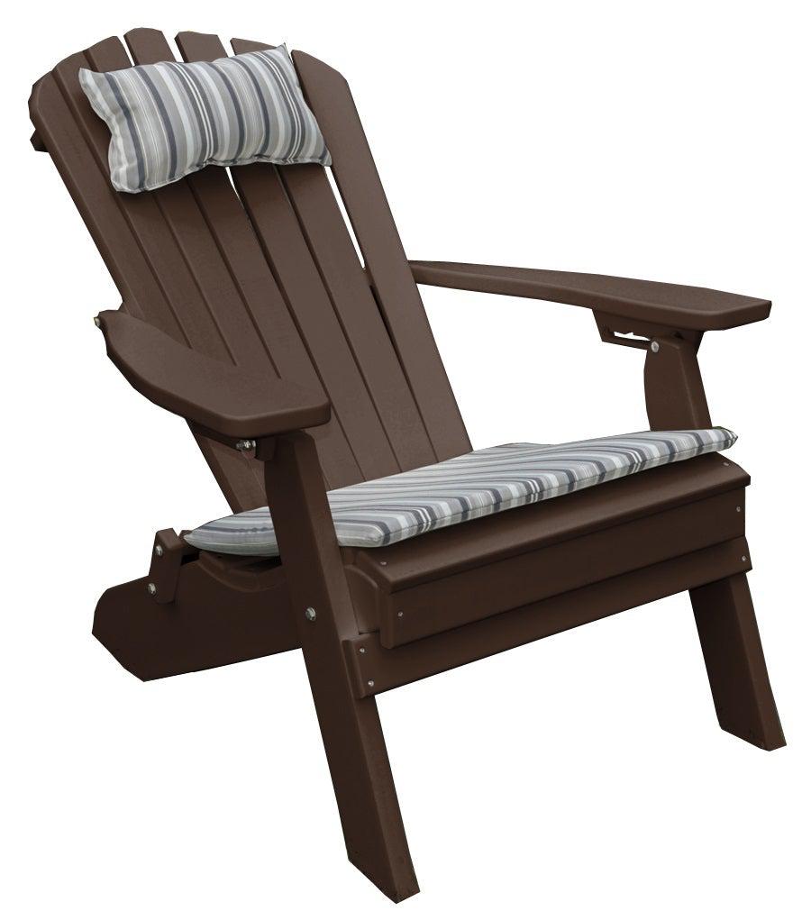 Bryton Park Poly Furniture Recycled Plastic Folding And Reclining Fanback Adirondack Chair - LEAD TIME TO SHIP 10 BUSINESS DAYS