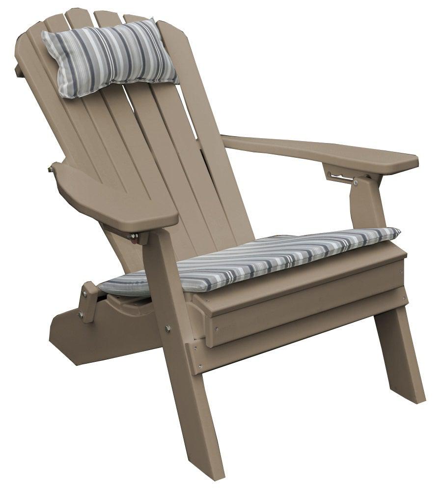 Bryton Park Poly Furniture Recycled Plastic Folding And Reclining Fanback Adirondack Chair - LEAD TIME TO SHIP 10 BUSINESS DAYS