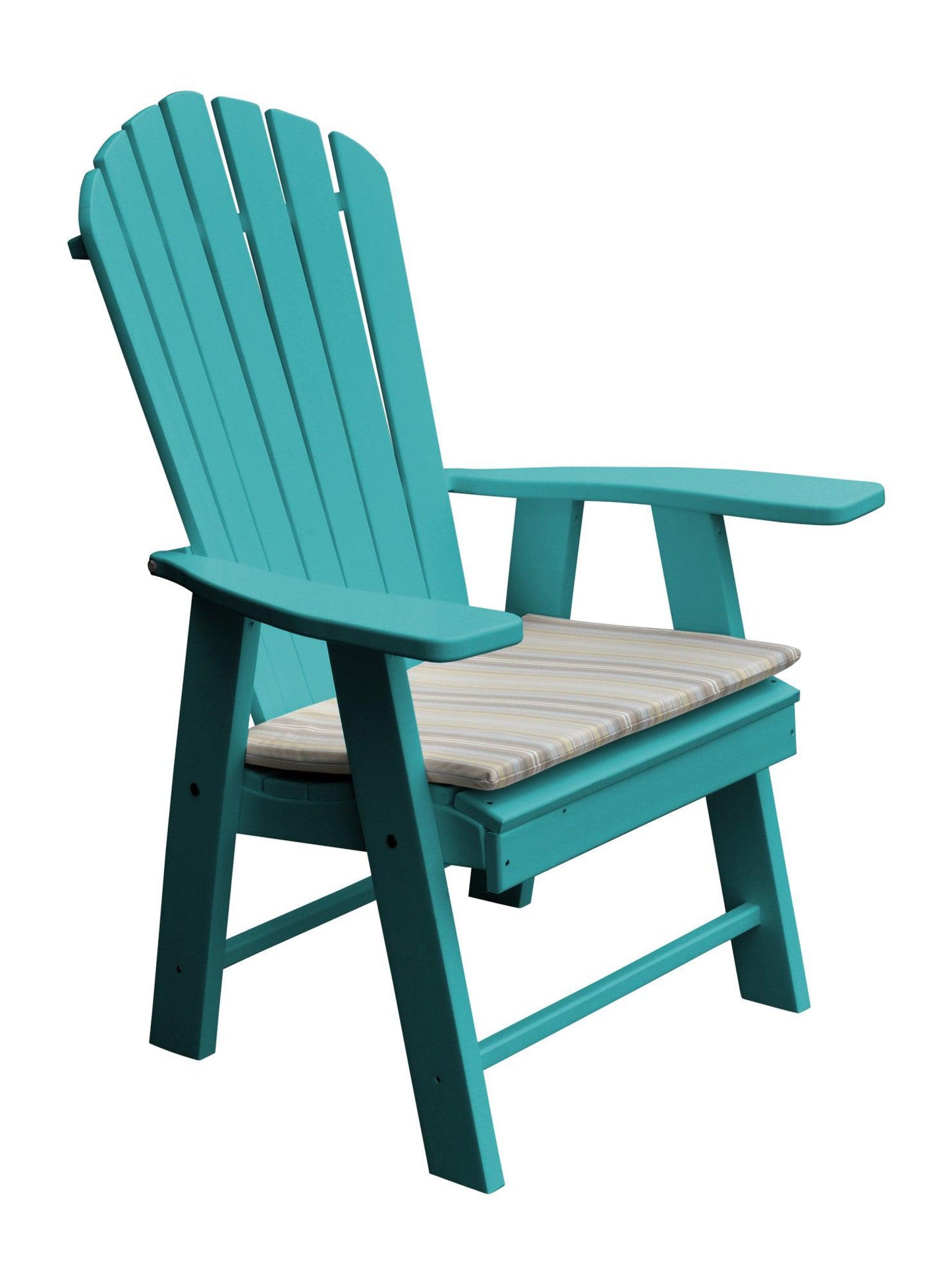 a&l recycled plastic upright adirondack chair aruba blue with seat cushion