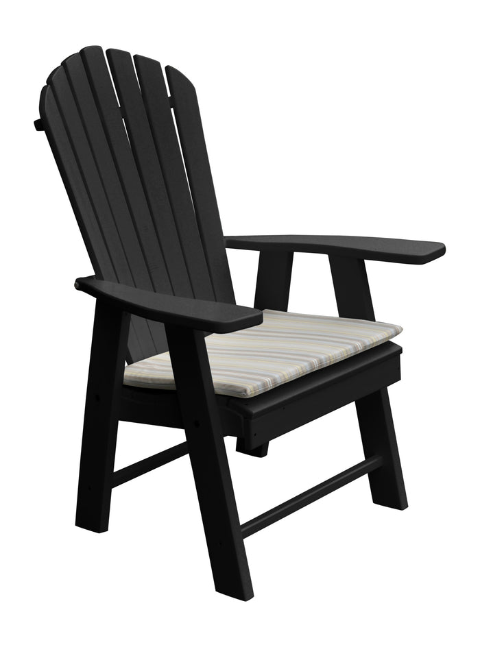a&l recycled plastic upright adirondack chair black with seat cushion