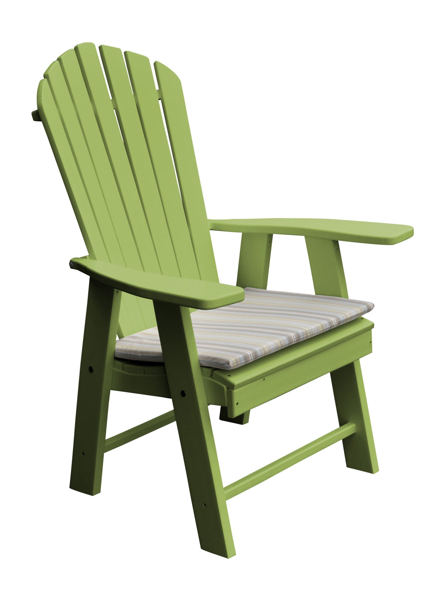 a&l recycled plastic upright adirondack chair tropical lime with seat cushion