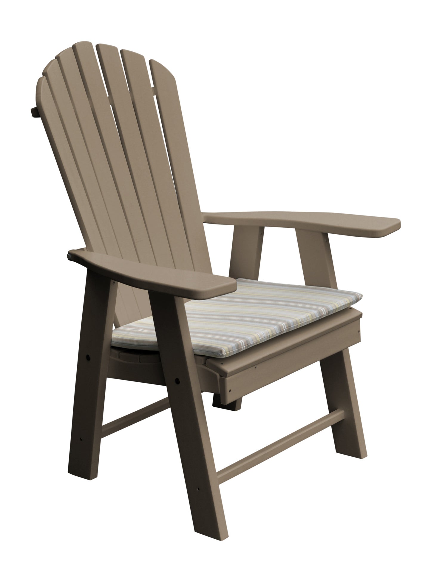 a&l recycled plastic upright adirondack chair weathered wood with seat cushion
