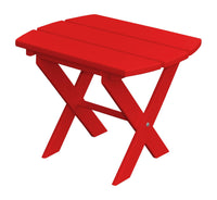 poly folding oval end table bright red