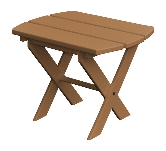 poly folding oval end table cedar