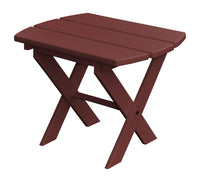 poly folding oval end table cherry wood