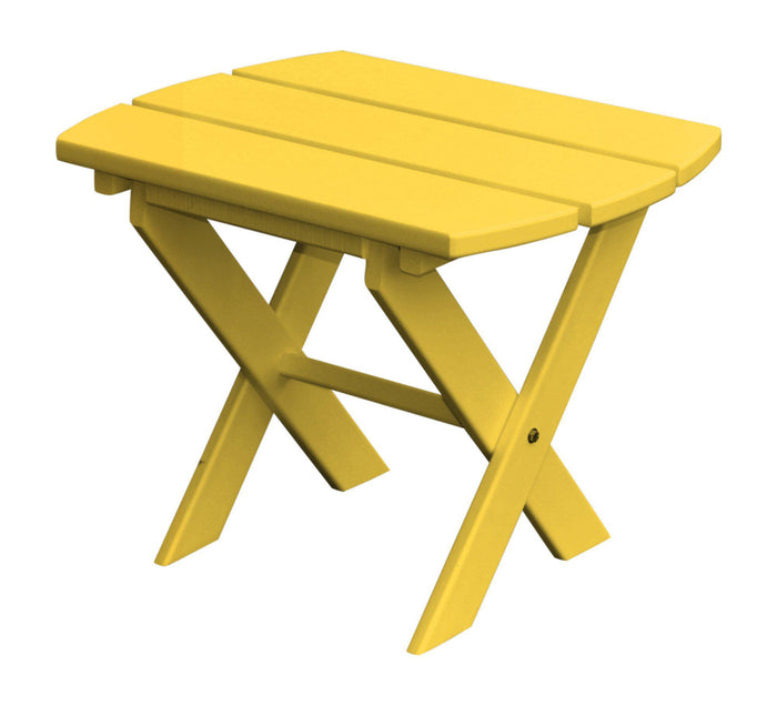 poly folding oval end table lemon yellow