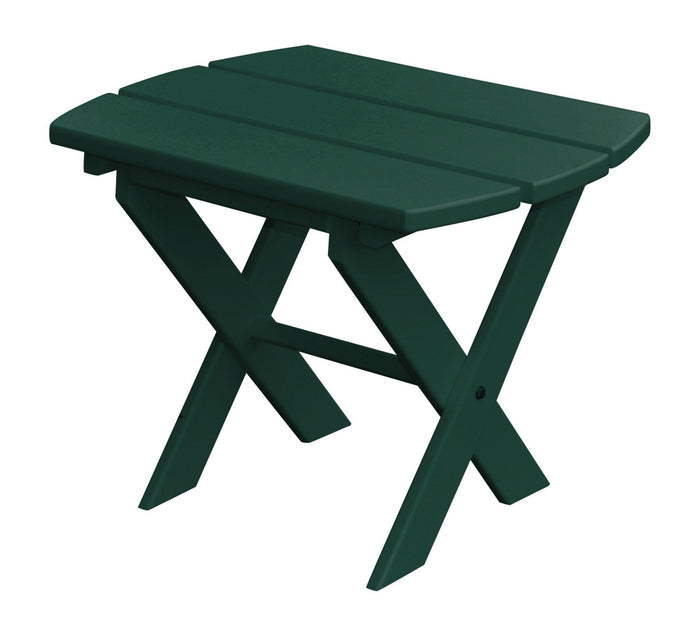 poly folding oval end table turf green