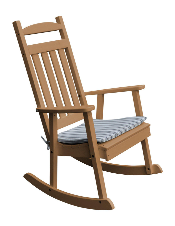 classic recycled plastic porch rocking chair cedar with rocker seat cushion