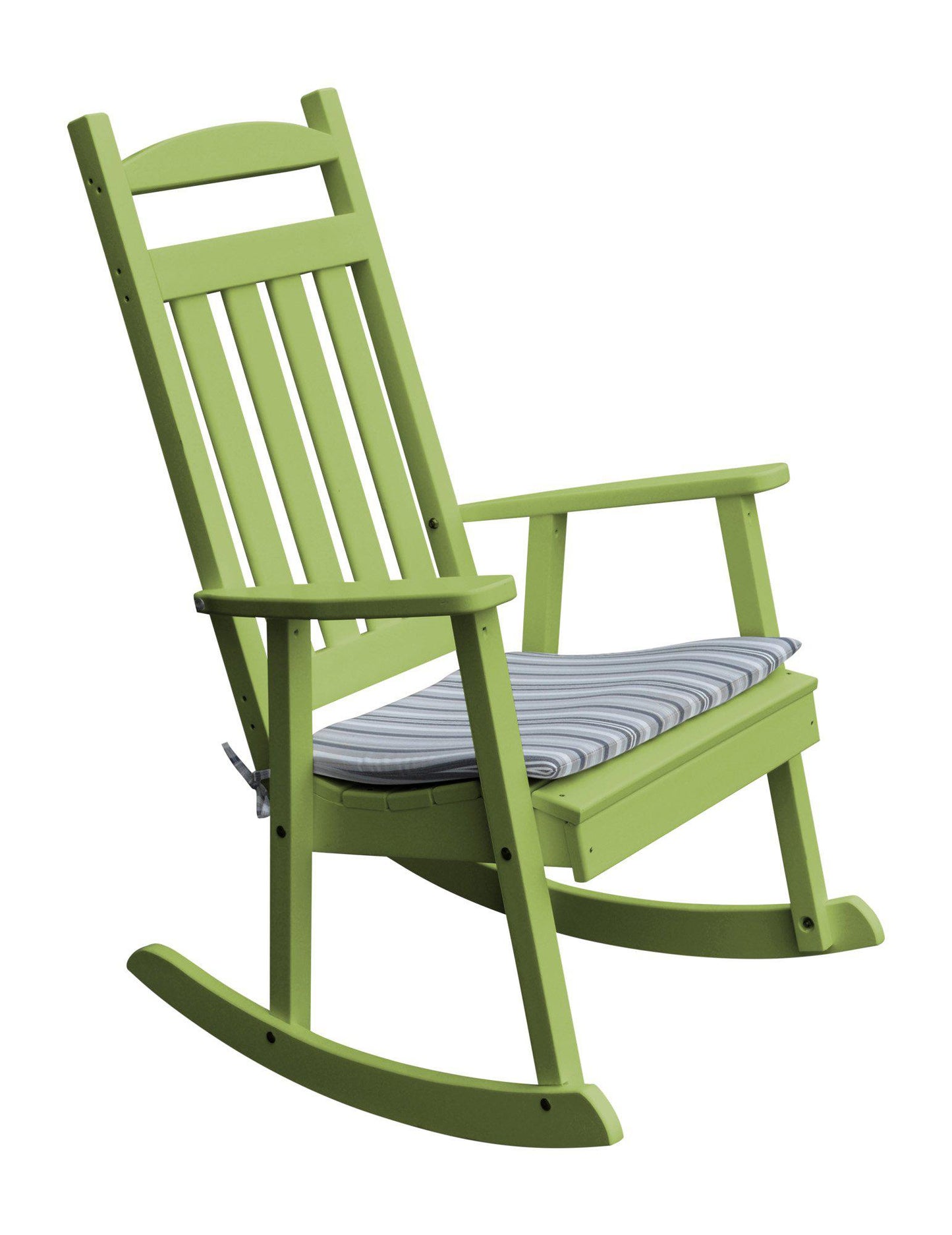 classic recycled plastic porch rocking chair tropical lime with rocker seat cushion