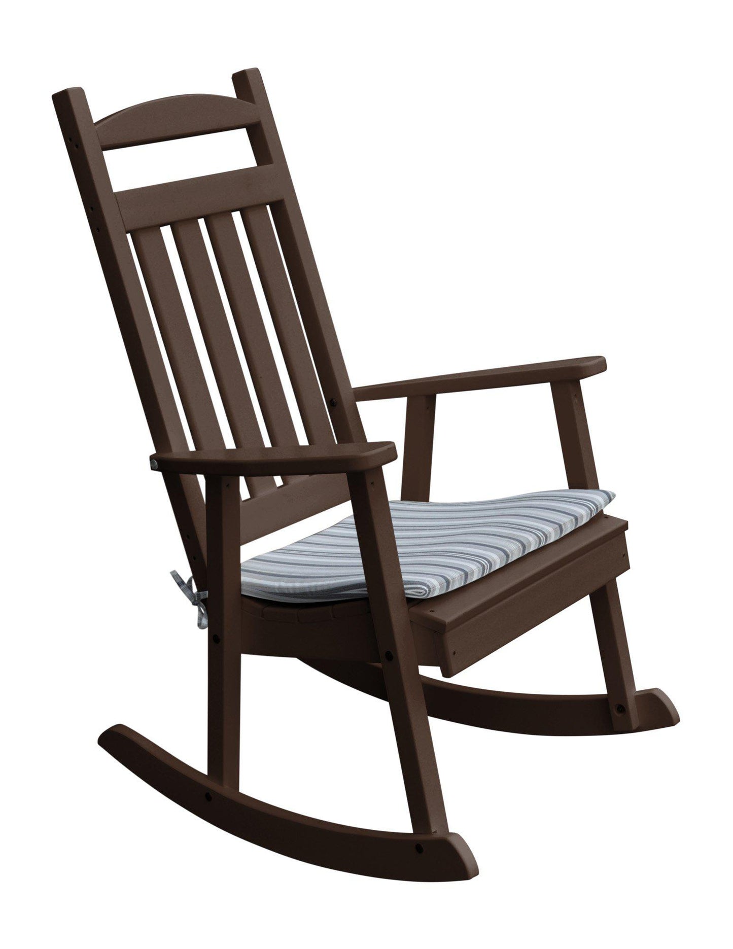 classic recycled plastic porch rocking chair tudor brown with rocker seat cushion