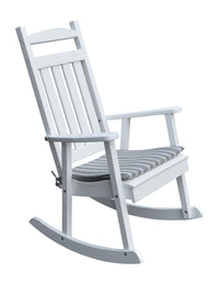 classic recycled plastic porch rocking chair white with rocker seat cushion