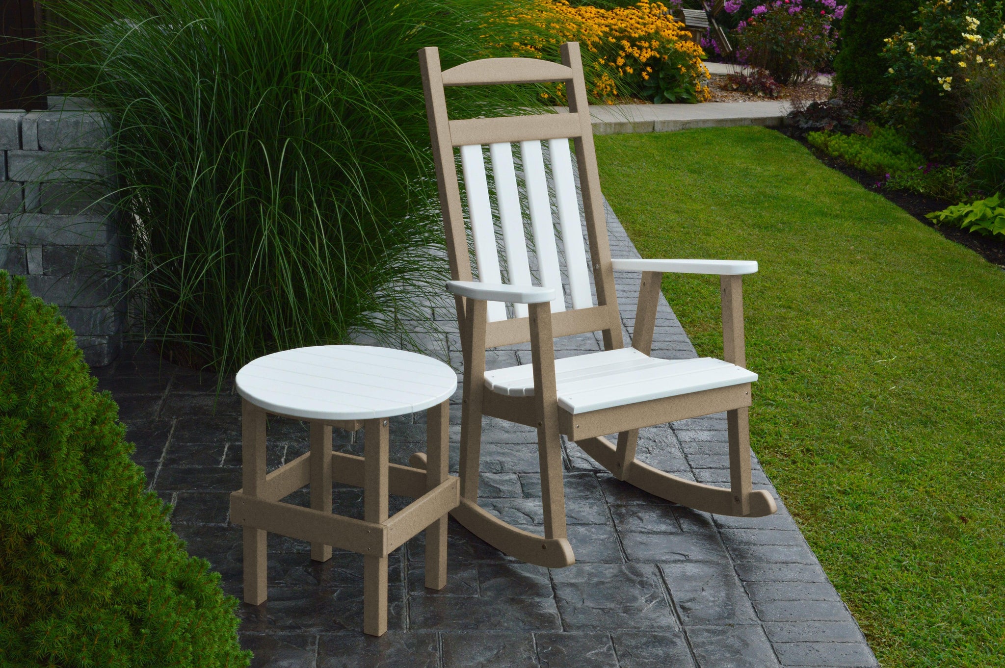 2 Piece Porch Rocker Set With White Accents – Rocking Furniture