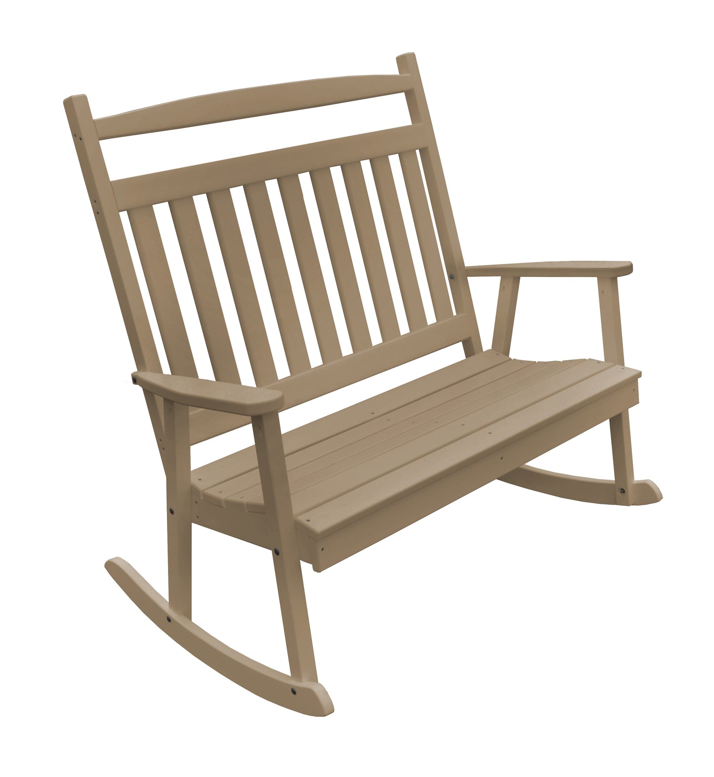 Bryton Park Poly Furniture Recycled Plastic Classic Double Rocking Chair - LEAD TIME TO SHIP 10 BUSINESS DAYS
